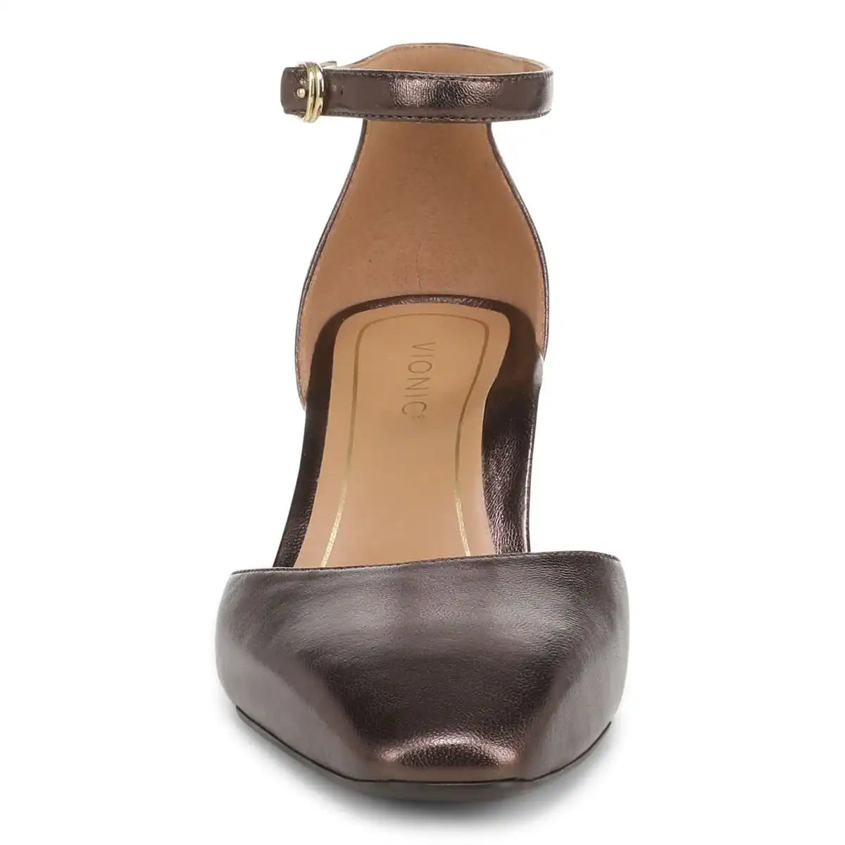 Scarlett Dress Heel Brown Metallic Leather