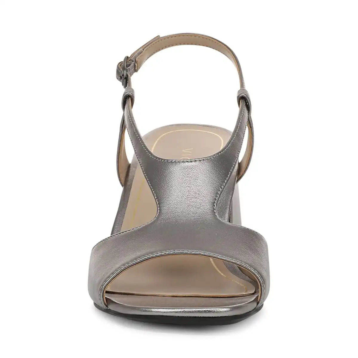 Raquel Heeled Sandal Pewter Leather