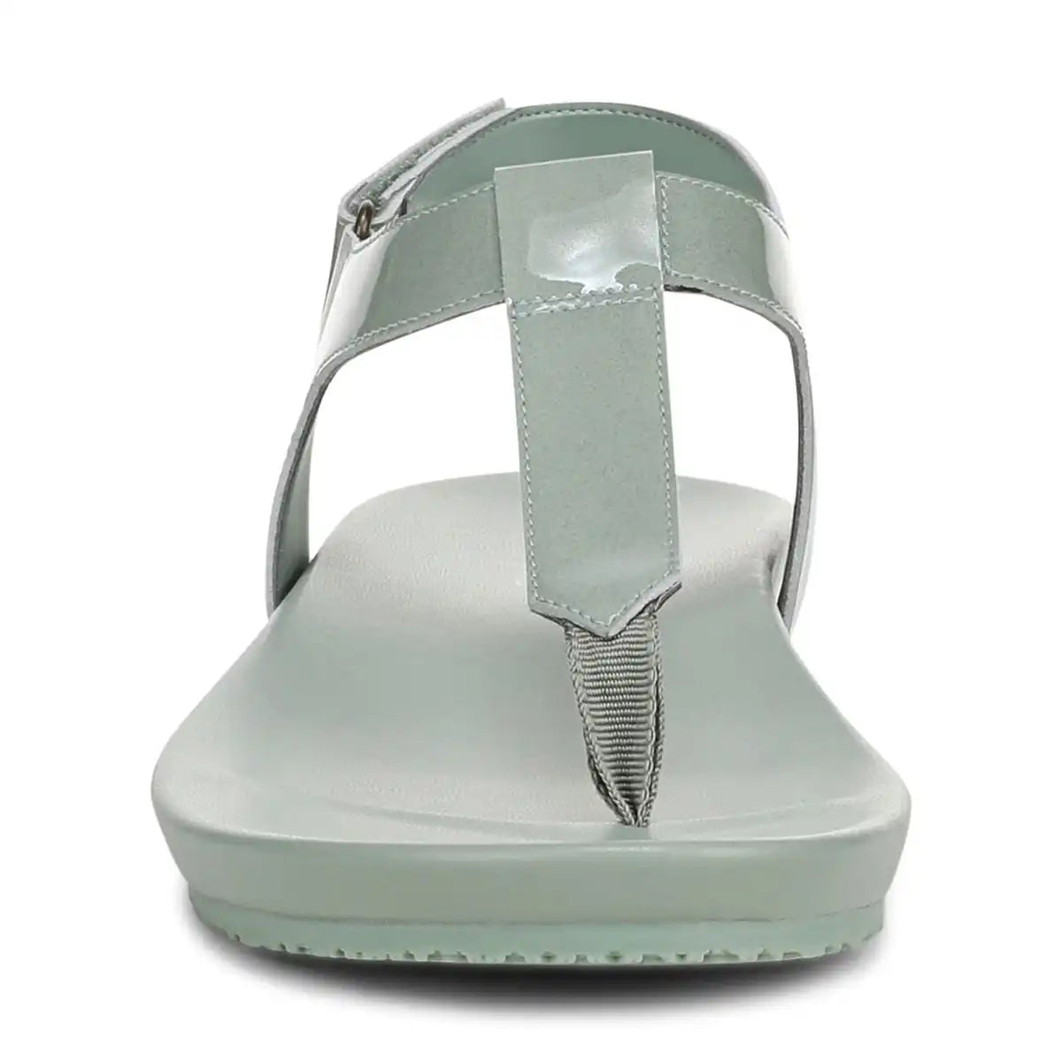 Palisades Toe Post Ankle Strap Sandal Iceberg Green Patent