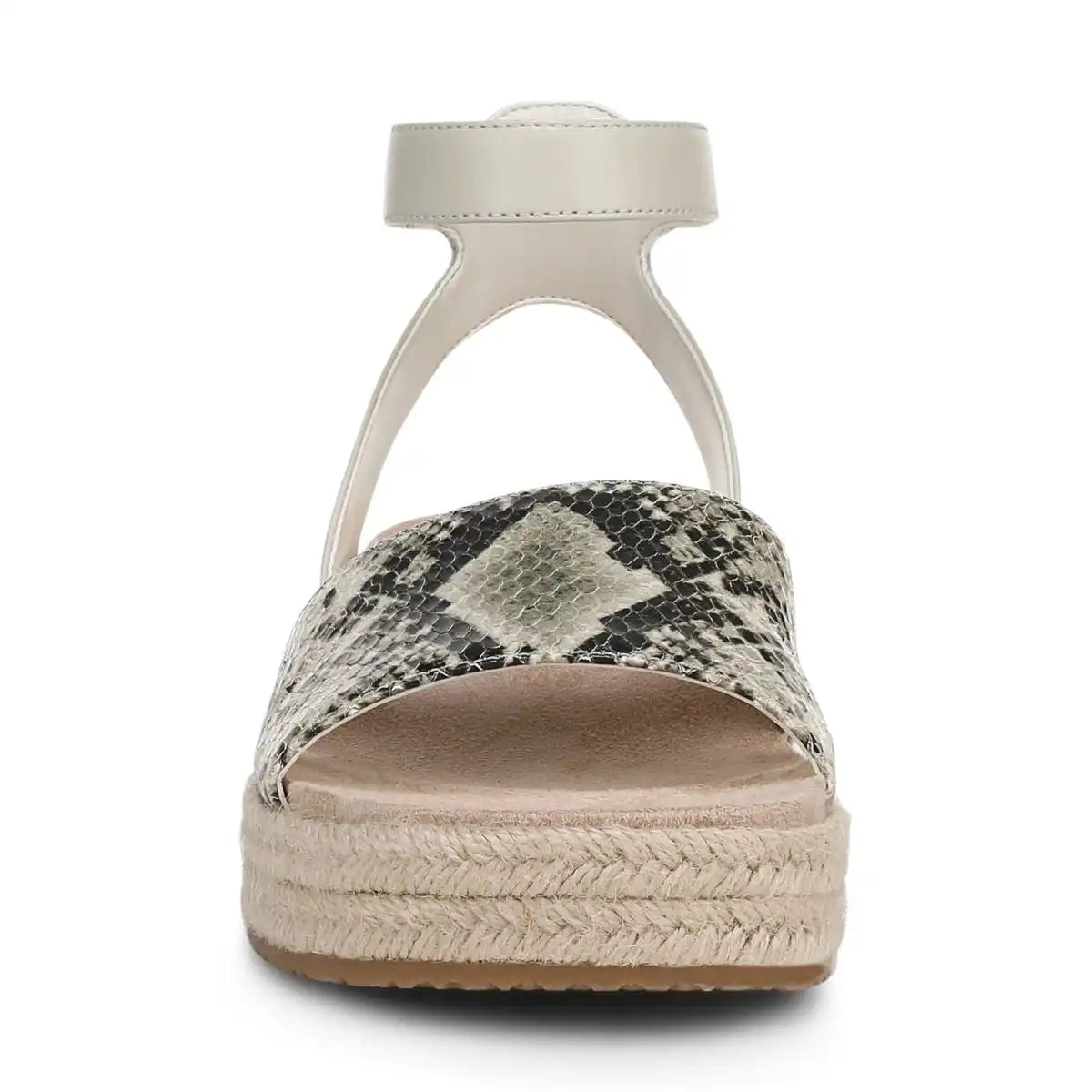 Yucca Espadrille Platform Sandal Cream Snake Print Leather