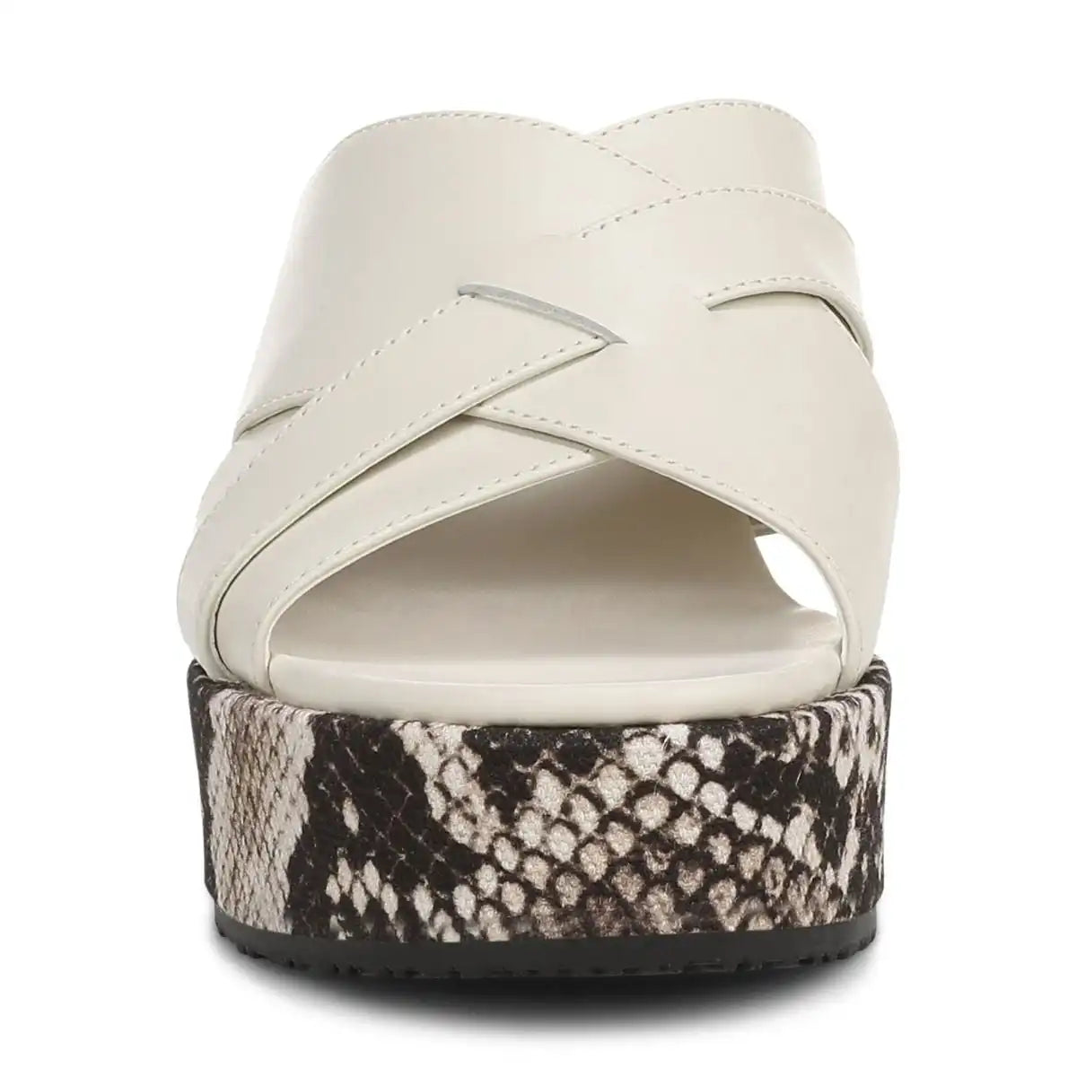 Dawn Wedge Slide Sandal Cream Leather