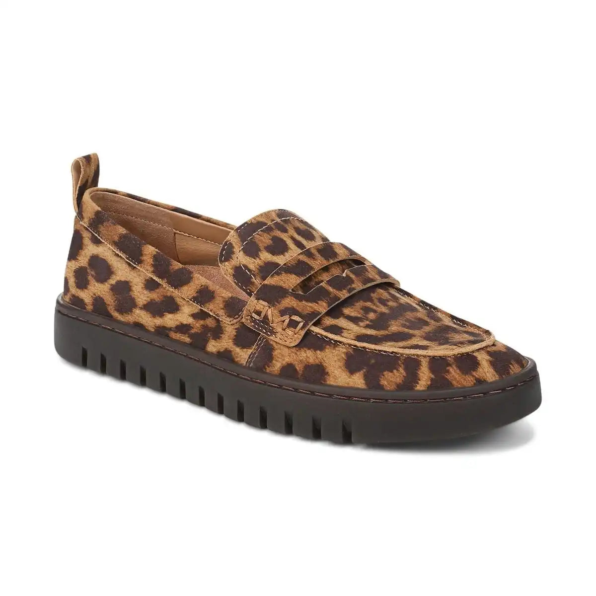 Uptown Loafer Tan Leopard Print Suede