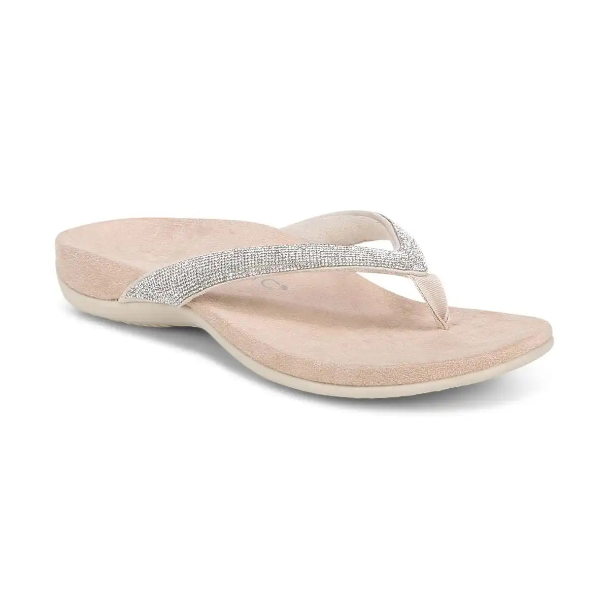 Dillon Shine Toe Post Sandal Cream
