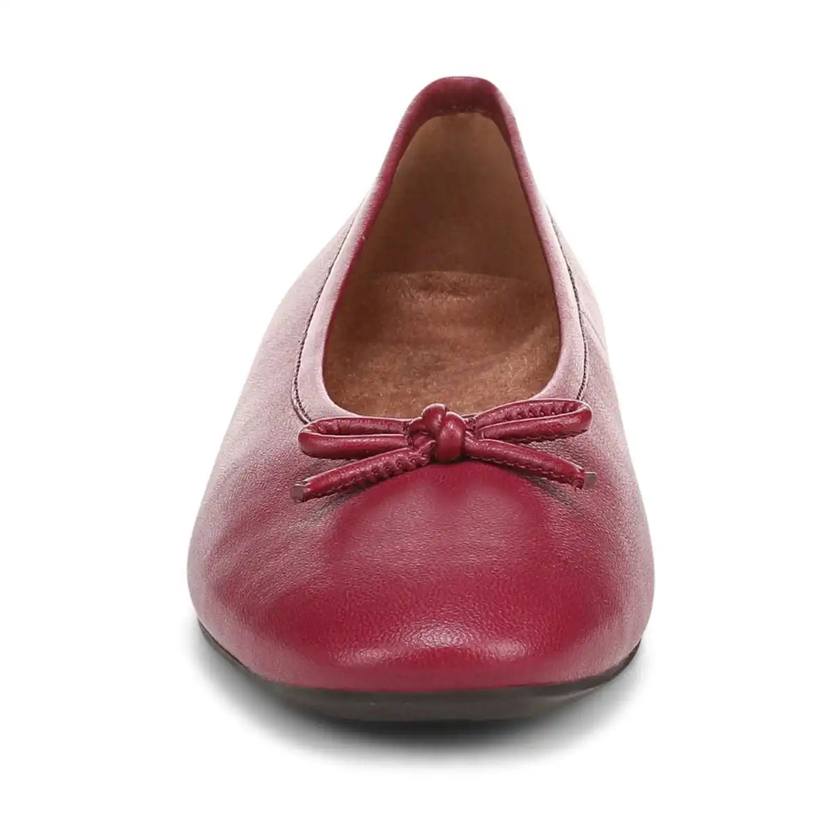Larissa Wedge Flat Tibetan Red Leather