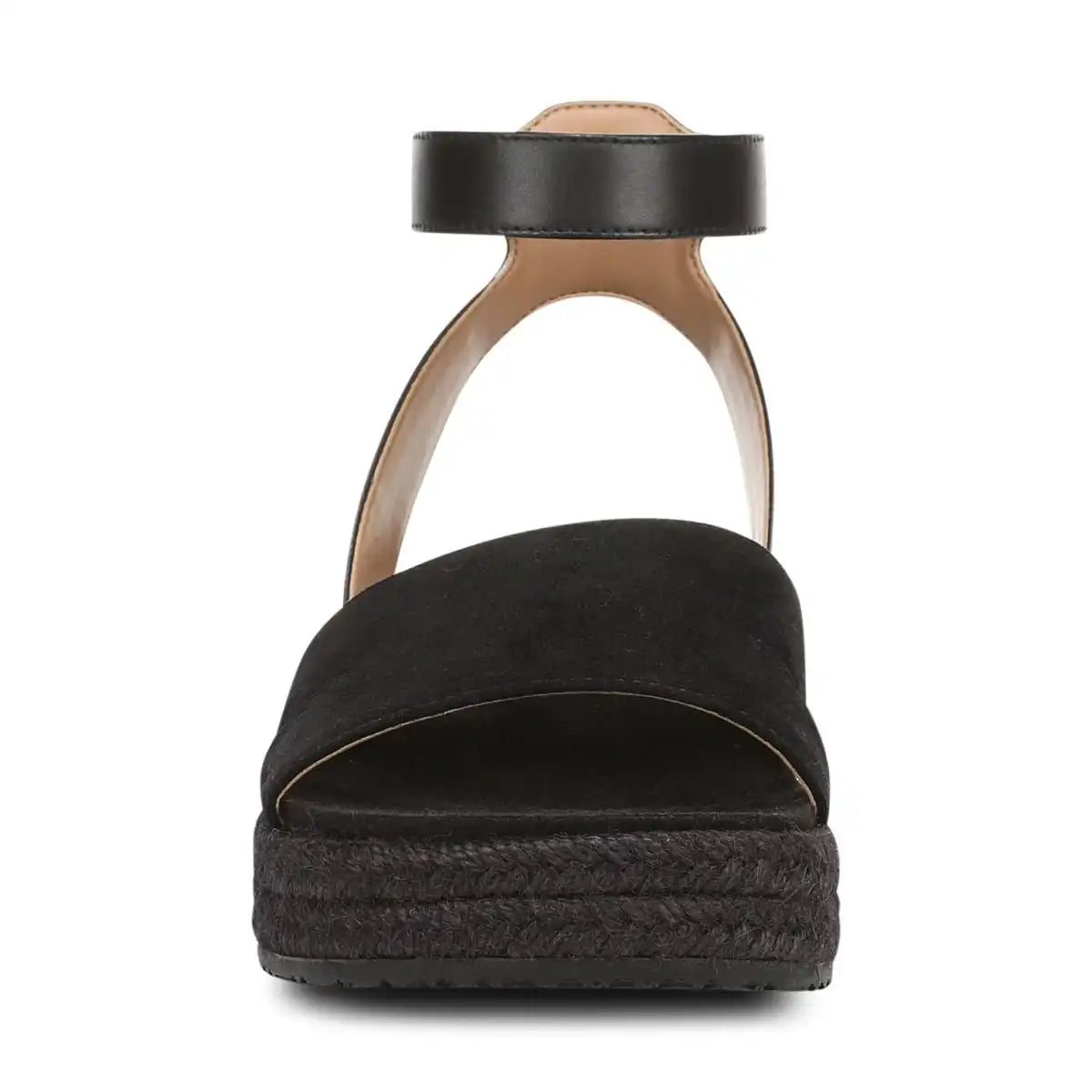 Yucca Espadrille Platform Sandal Black Suede