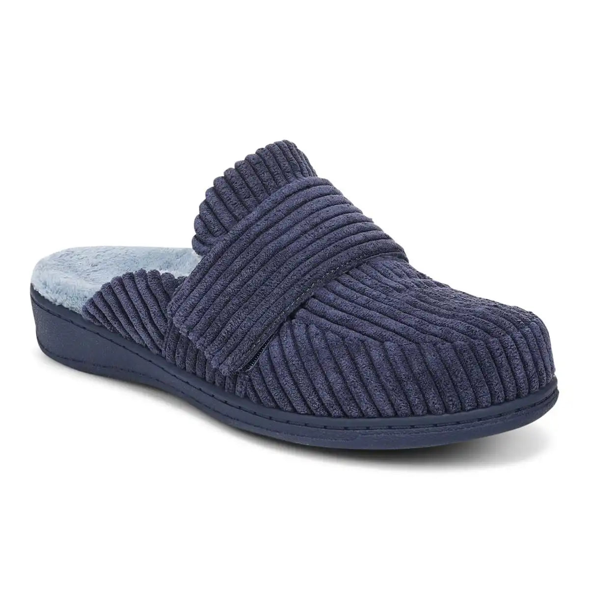 Gemma II Mule Slippers Navy Velvet Corduroy