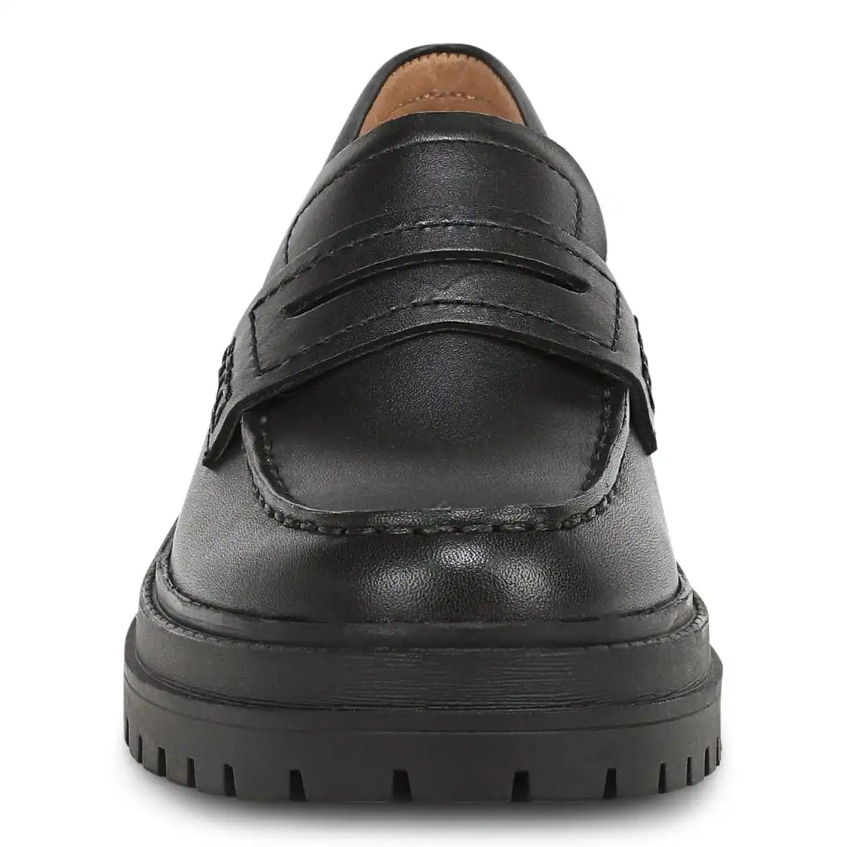 Georgia Lug Sole Loafer Black Leather