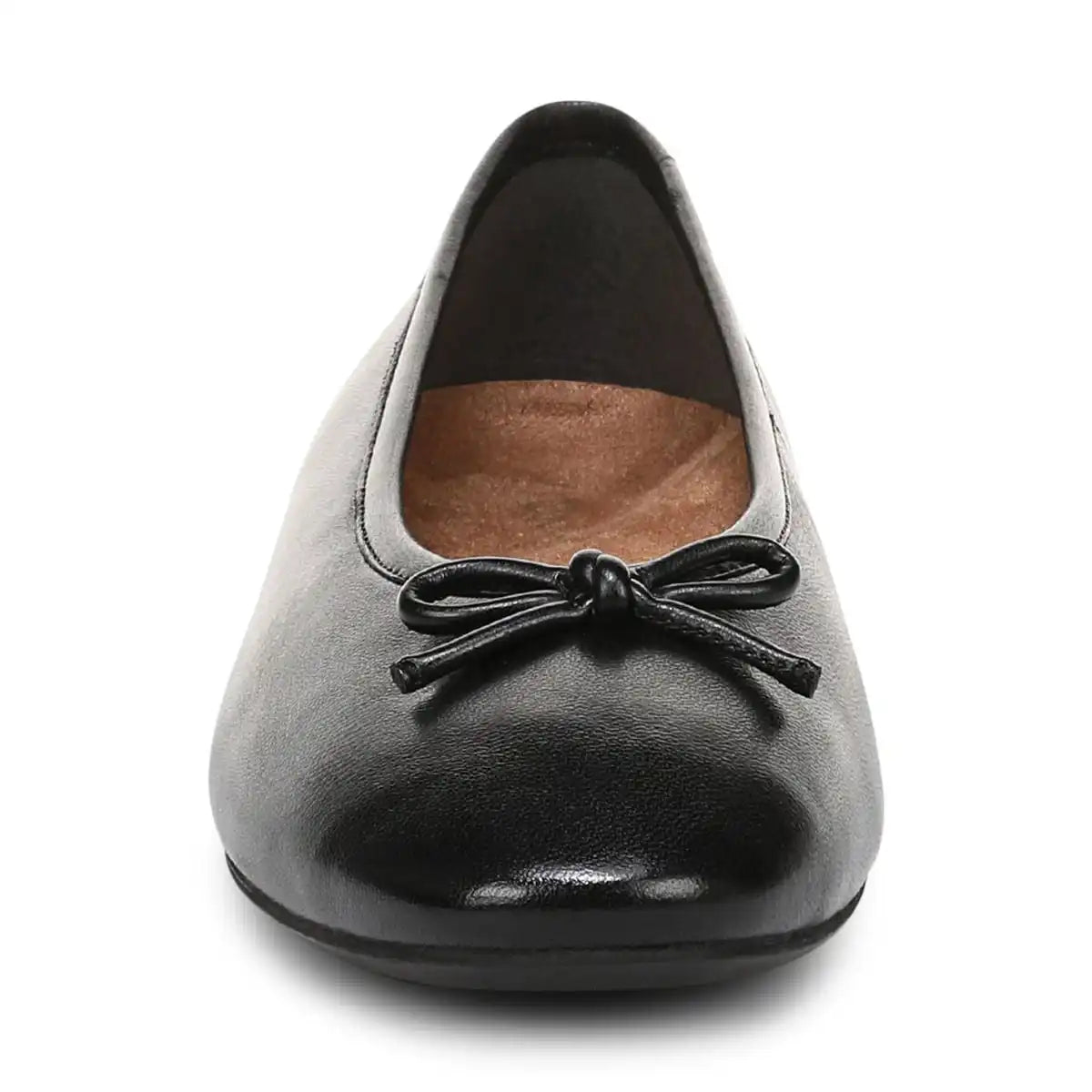 Larissa Wedge Flat Black Leather