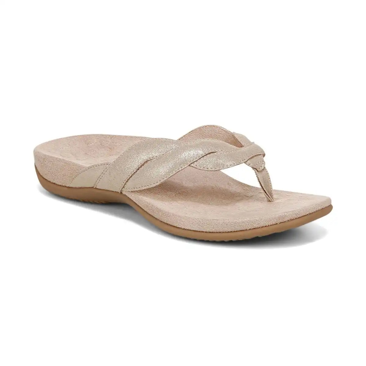 Bella Braid Toe Post Sandal Gold Shimmer Leather