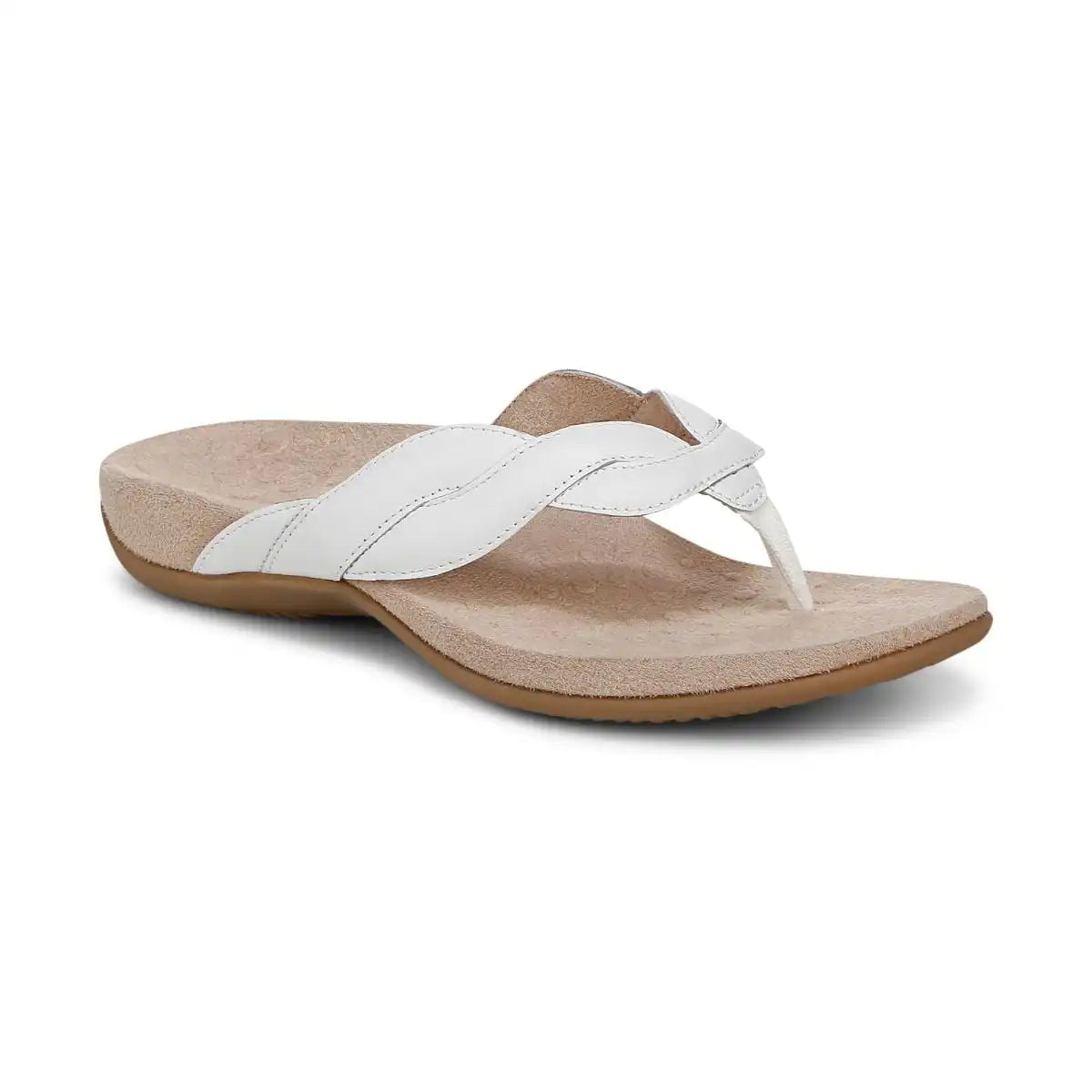 Bella Braid Toe Post Sandal White Nappa