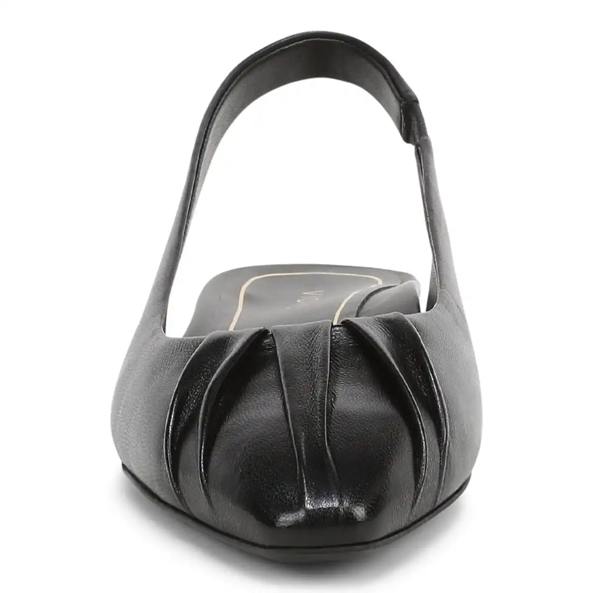 Gabriela Slingback Flat Black Leather