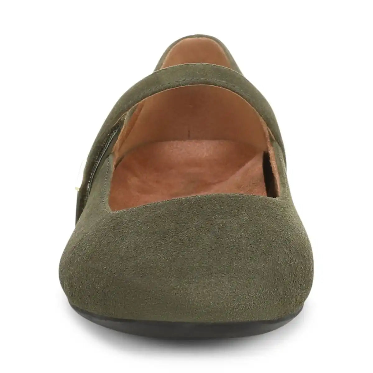 Alameda Mary Jane Flat Dark Olive Suede
