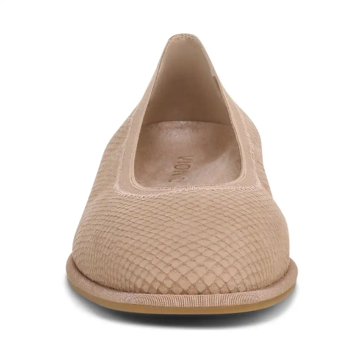 Caroll 2.0 Ballet Flat Desert Sand Snake Embossed Nubuck