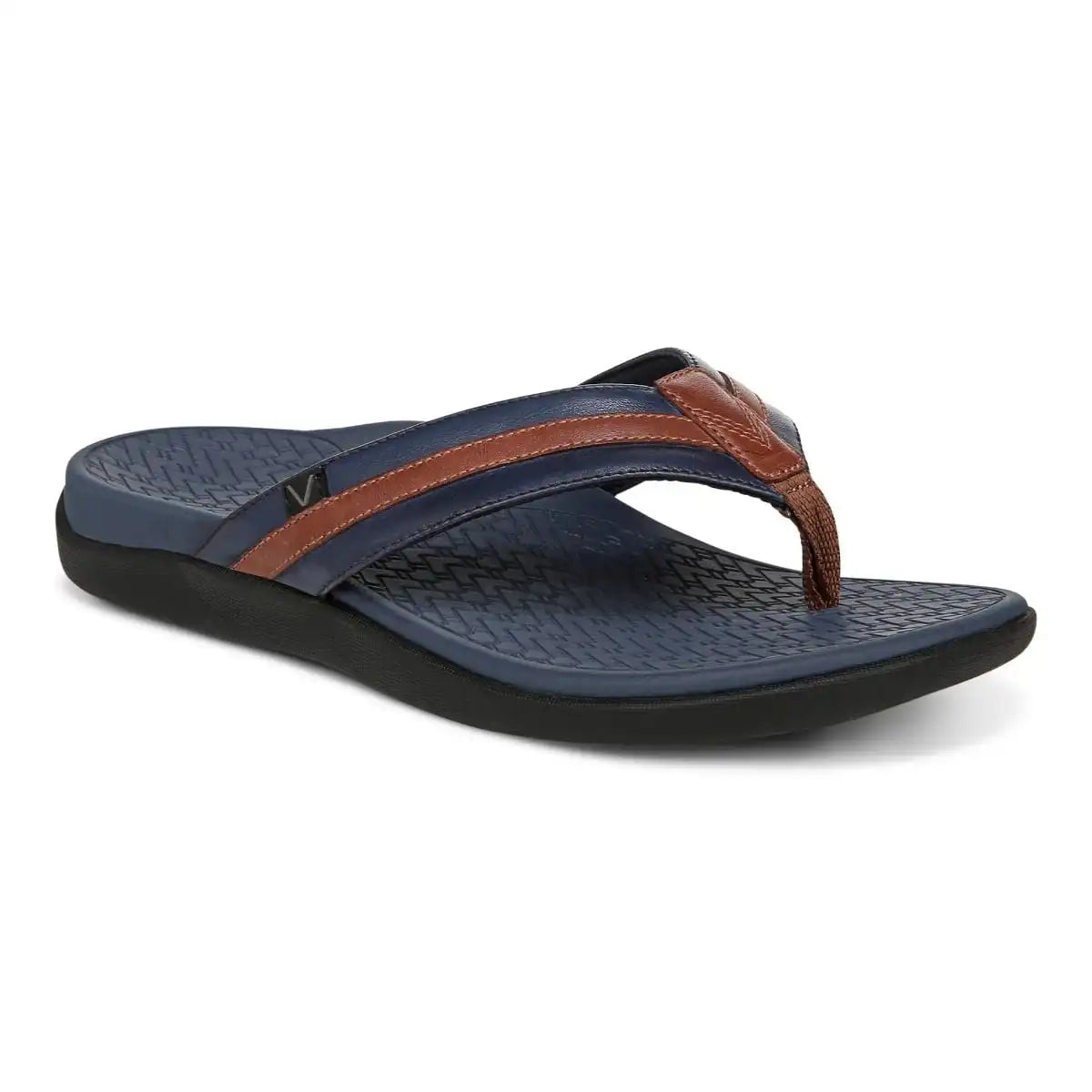 Men's Tide II Toe Post Sandal Navy Brown