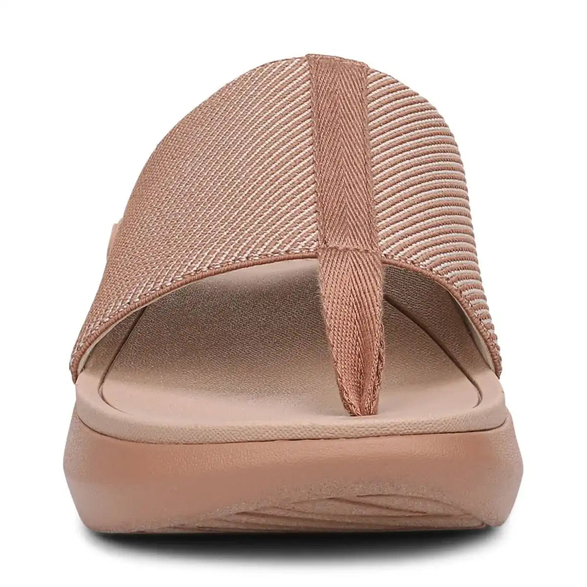 Beach Aqua Platform Toe Post Sandal Mocha Mousse