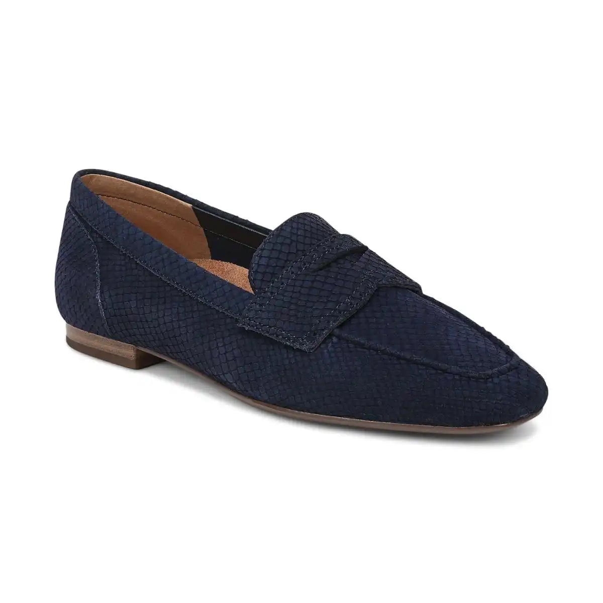 Sadie Loafer Navy Blazer Snake Embossed Nubuck