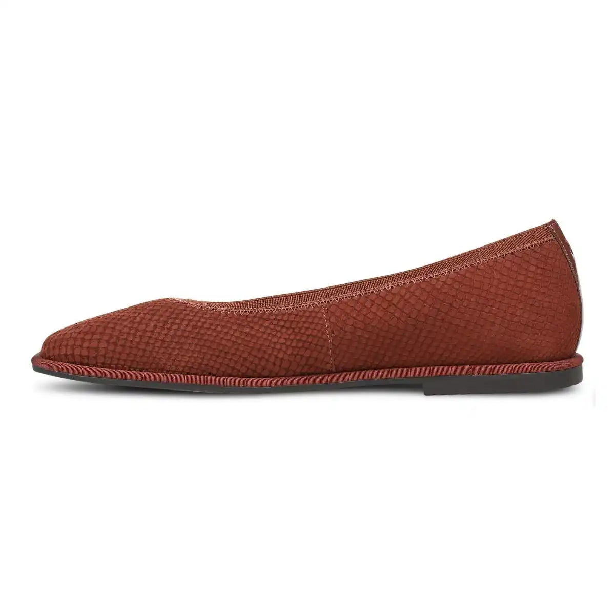 Caroll 2.0 Ballet Flat Baked Clay Snake Embossed Nubuck
