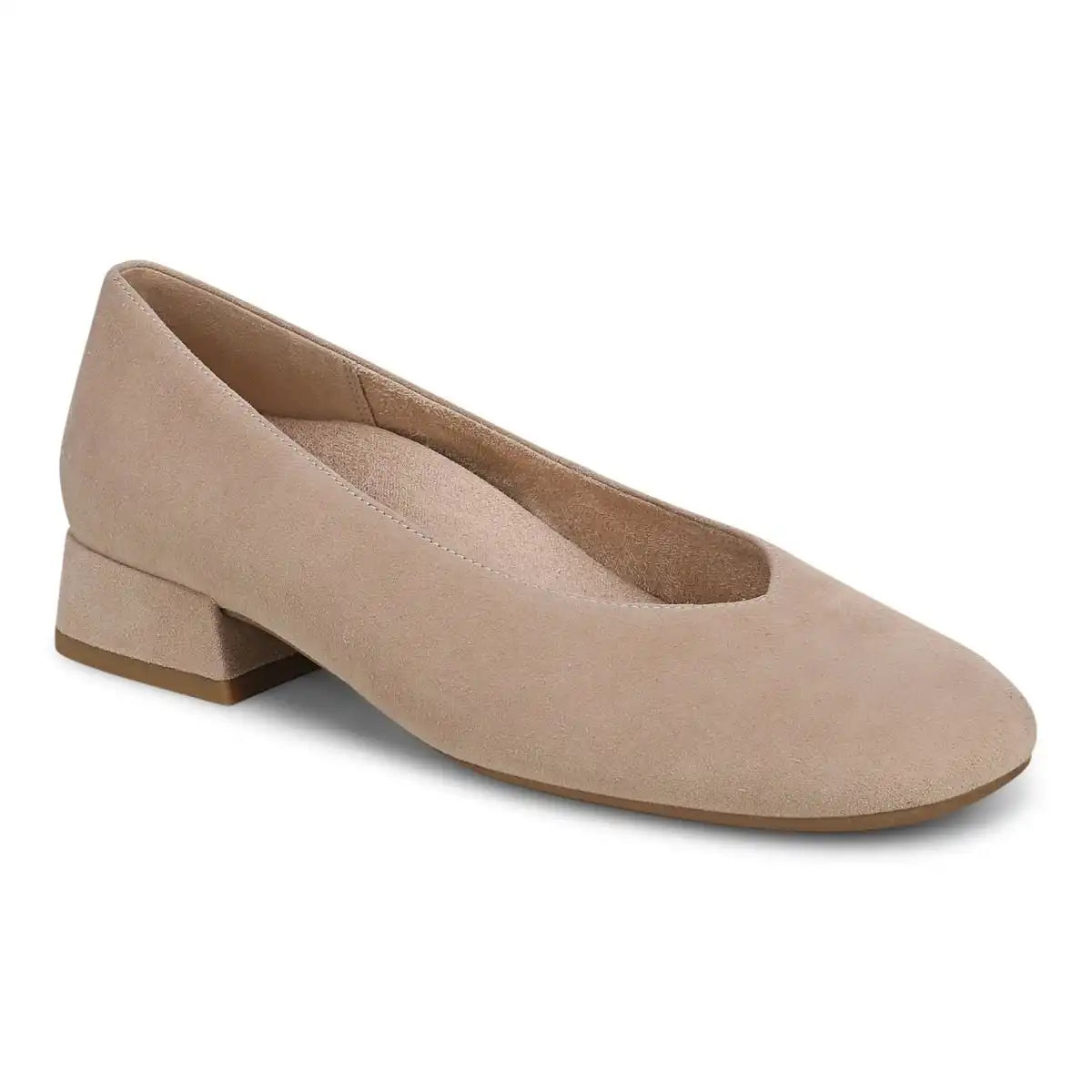 Petra Heeled Ballet Flat Desert Sand Suede