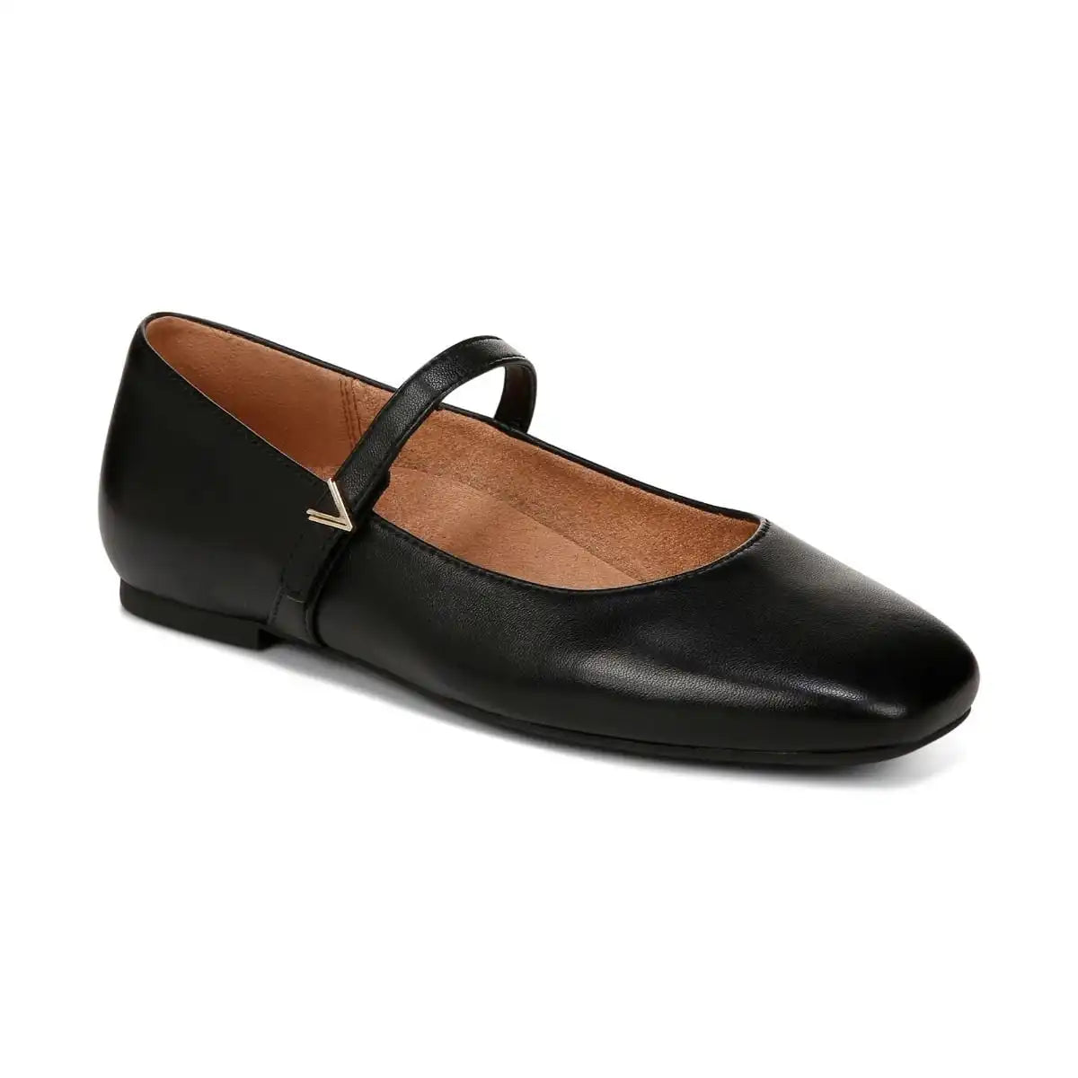 Alameda Mary Jane Flat Black Leather