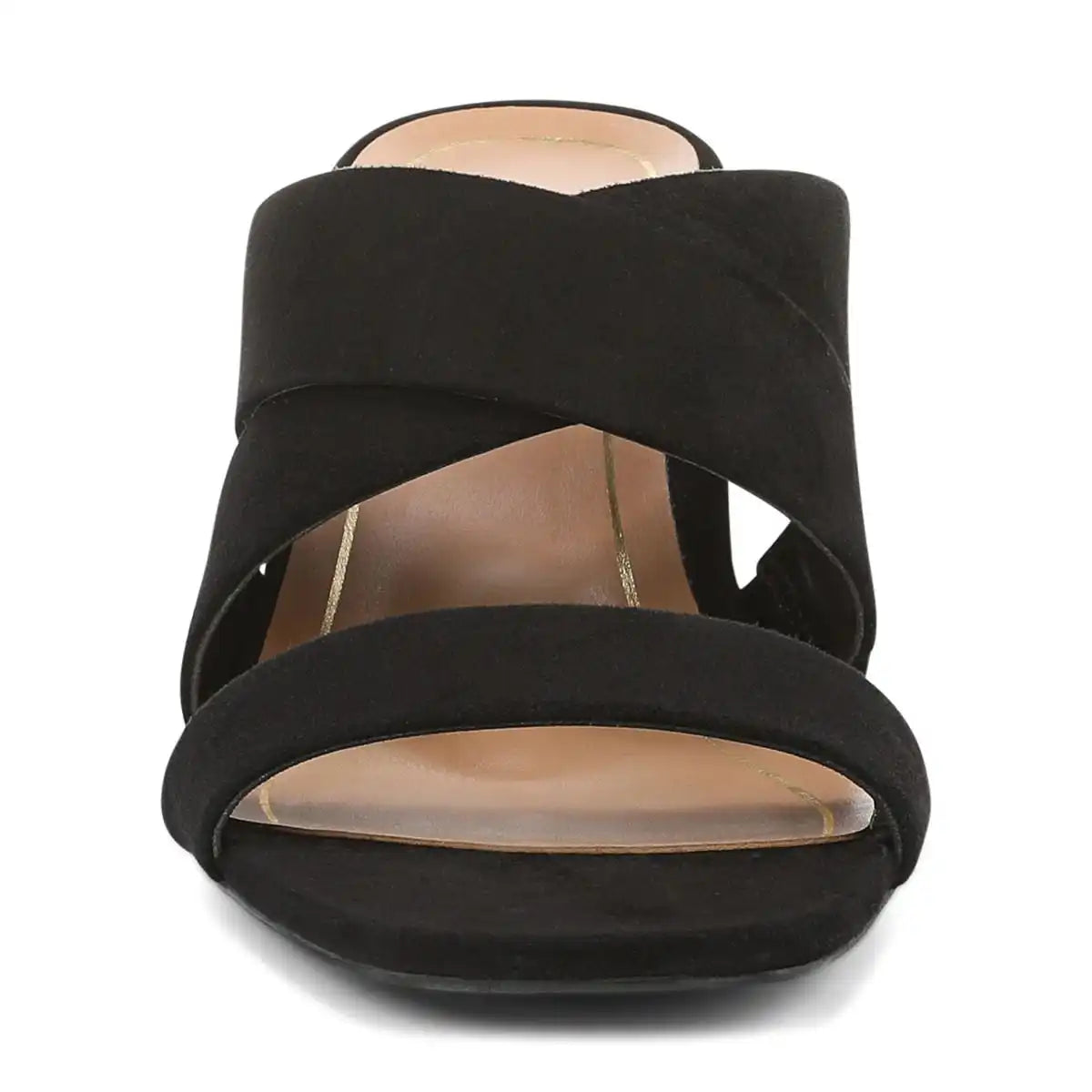 Merlot Heeled Slide Sandal Black Suede