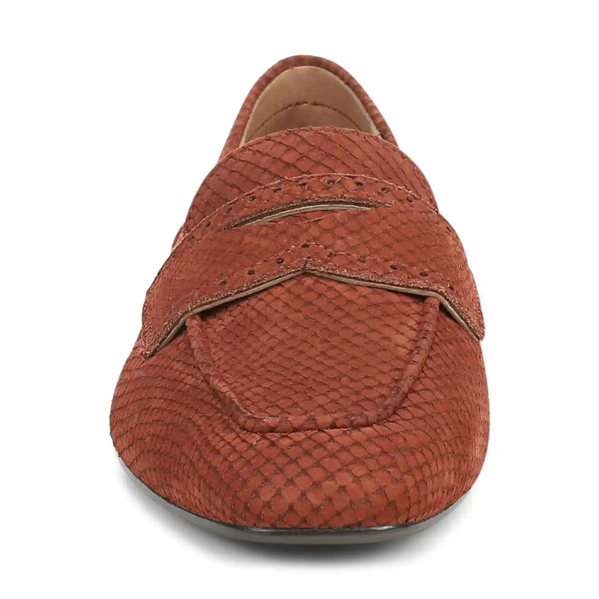 Sadie Loafer Baked Clay Snake Embossed Nubuck
