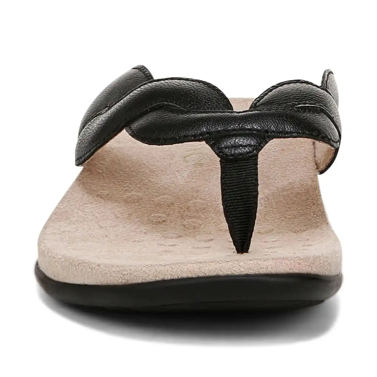 Bella Braid Toe Post Sandal Black Nappa