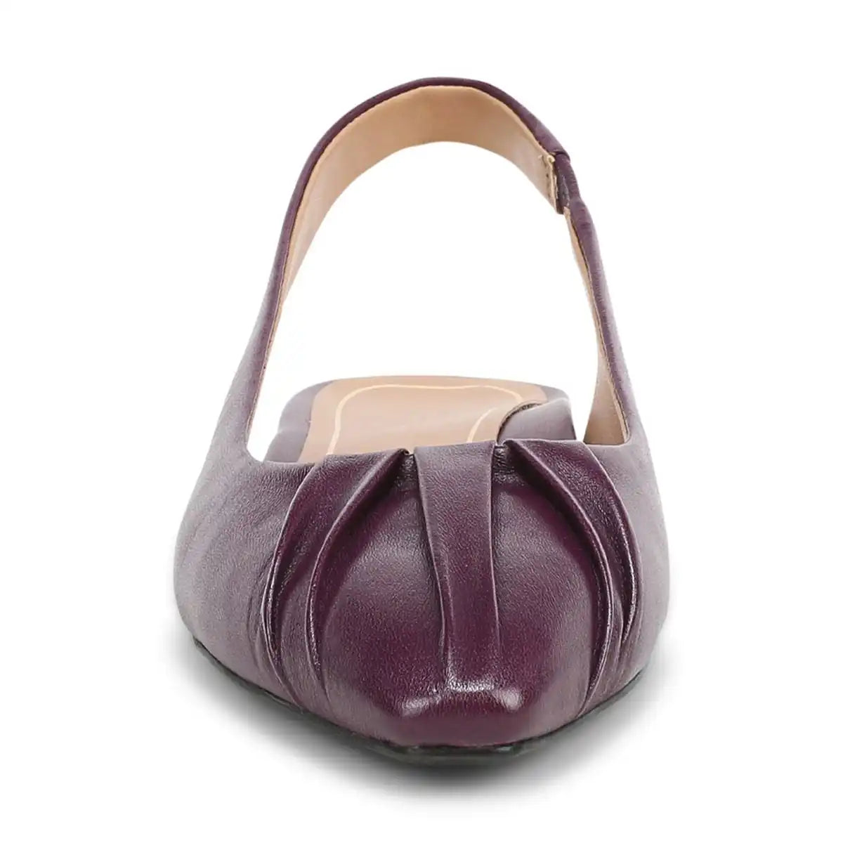 Gabriela Slingback Flat Winter Plum Leather
