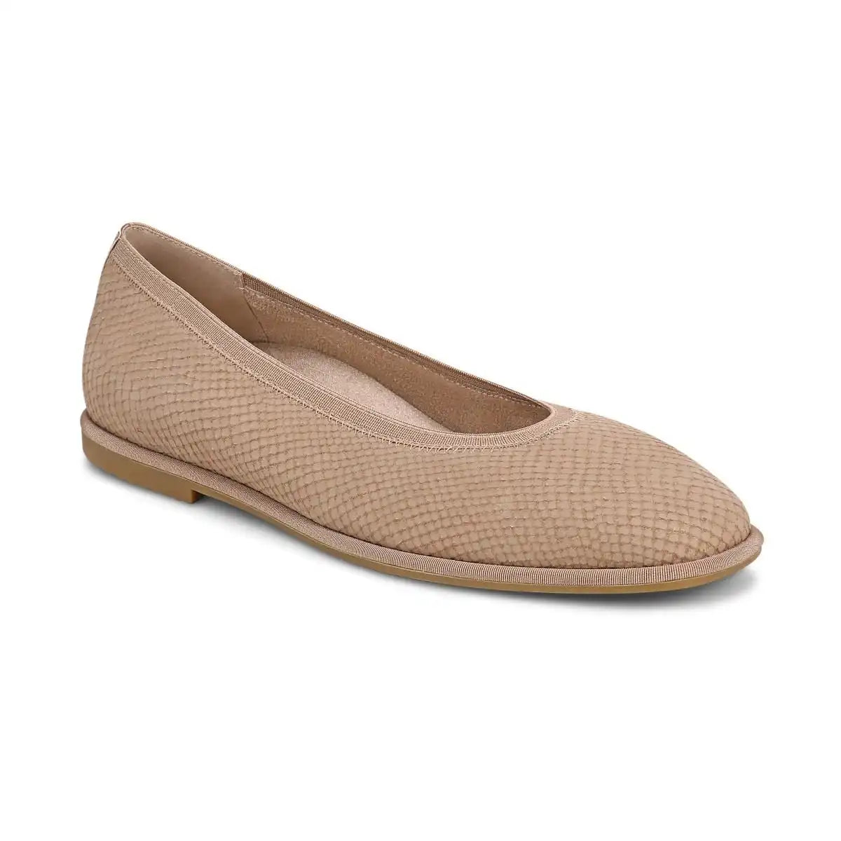 Caroll 2.0 Ballet Flat Desert Sand Snake Embossed Nubuck