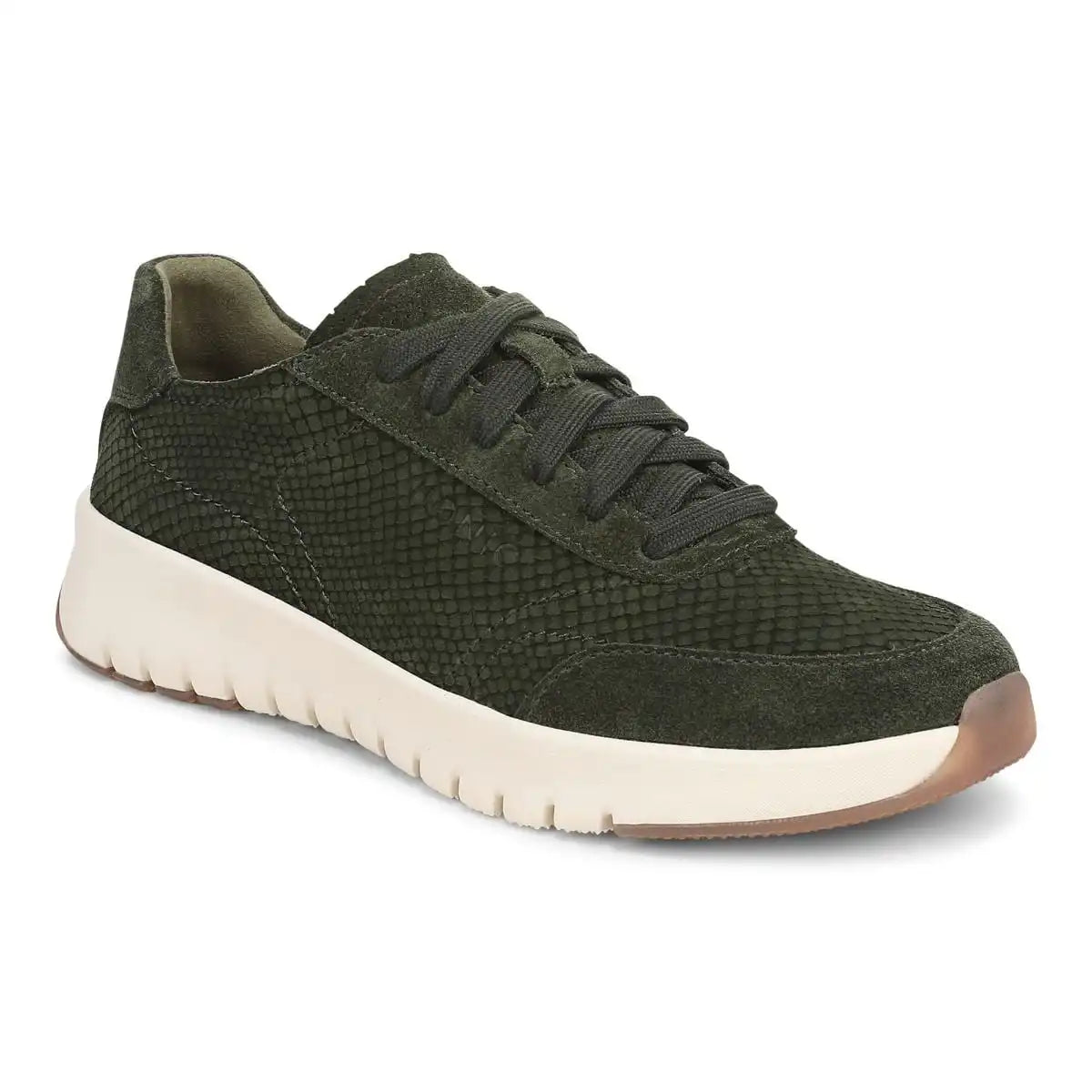 Uptown Sneaker Olive Moss Snake Embossed Nubuck