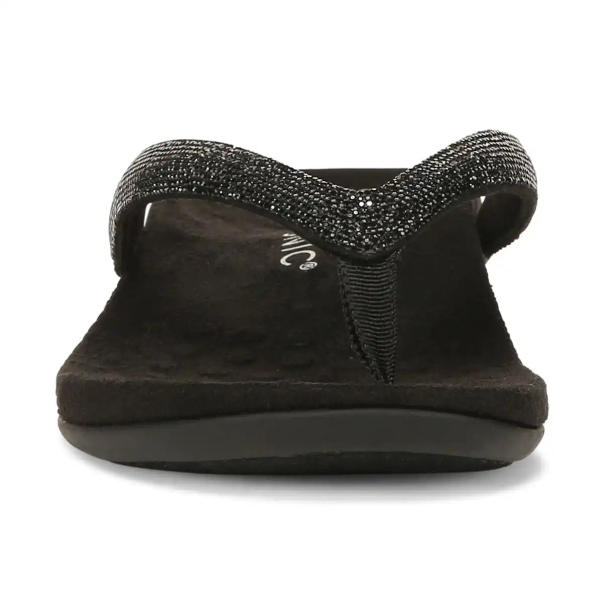 Dillon Shine Toe Post Sandal Black
