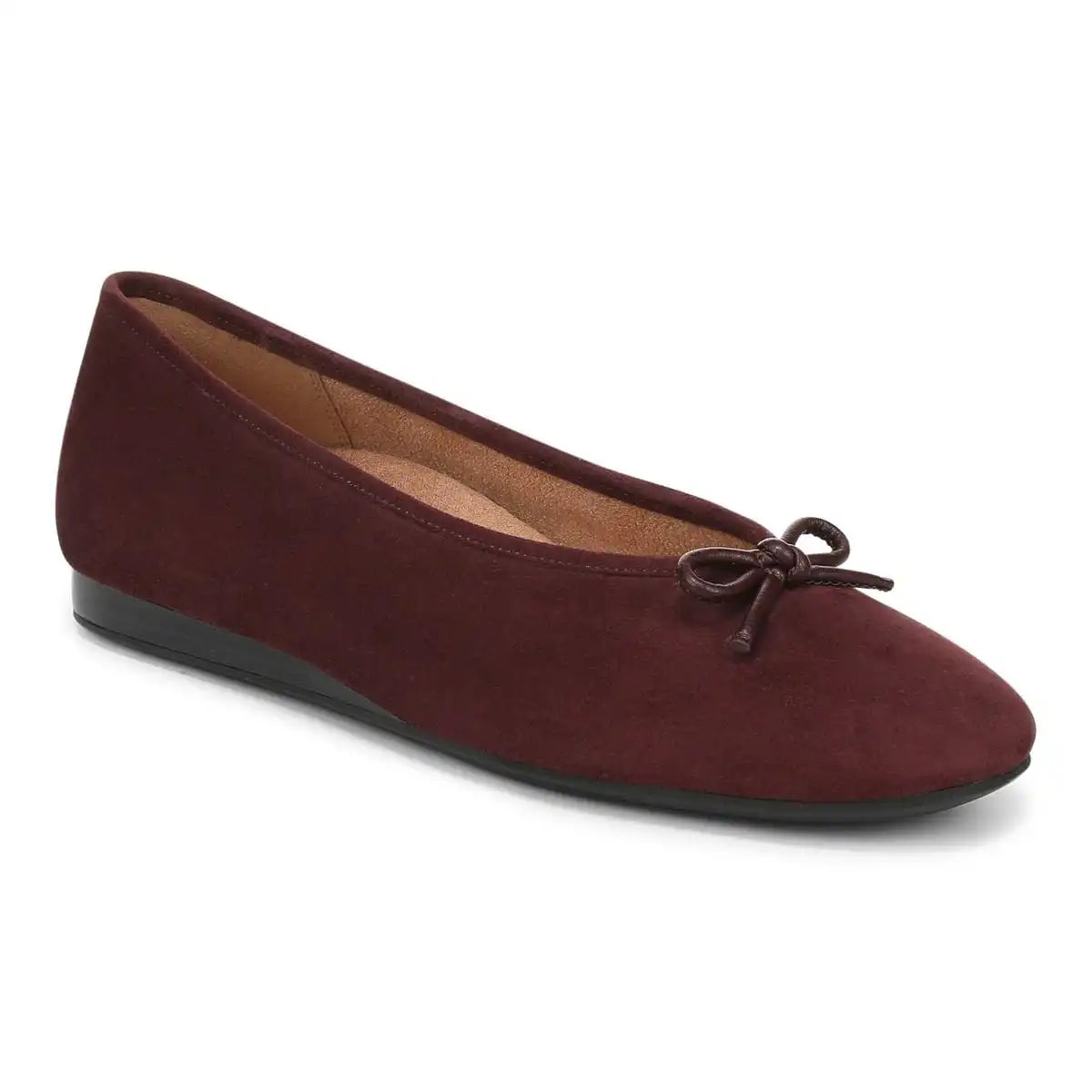 Larissa Wedge Flat Mulled Wine Suede