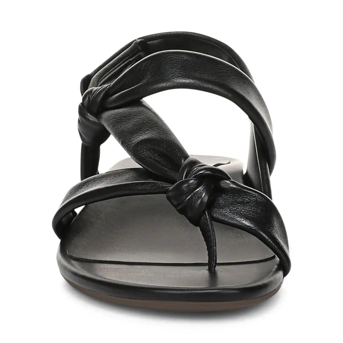 Geneva Strappy Toe Post Sandal Black Leather